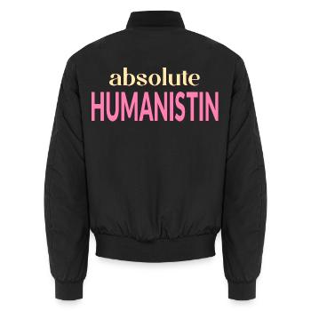 Humanismus Menschlichkeit - Unisex Bomberjacke - Schwarz - Hinten - AI Model Male 185 light (185cm)
