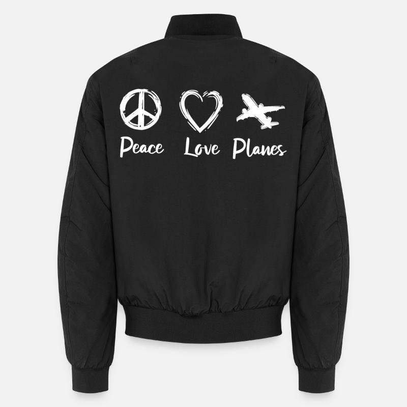 Peace Love Planes Unisex Bomberjacke