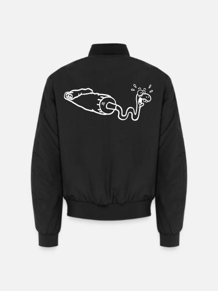 White snake and gouache tube - Unisex Bomber Jacket - black