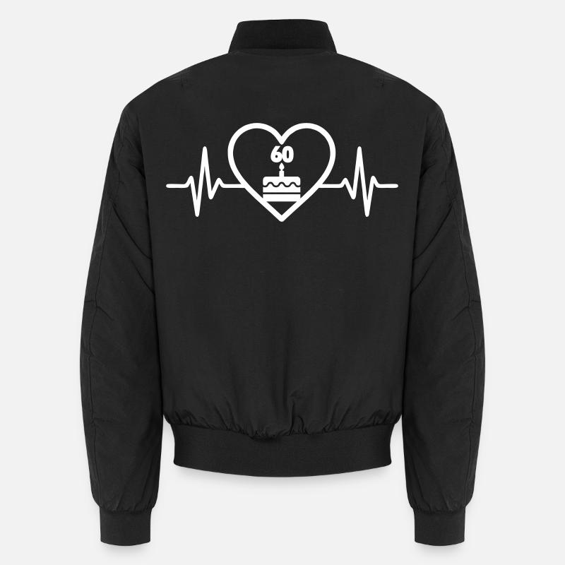 60th Birthday Heart Cake Unisex Bomber Jacket