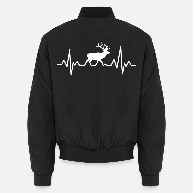 Battement de cœur Silhouette de cerf - Bomber unisexe - noir