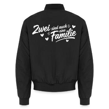 Zwei sind auch eine Familie - Vatertag Muttertag - Unisex Bomberjacke - Schwarz - Hinten - AI Model Male 185 light (185cm)