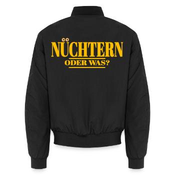 nüchtern spruch lustige party - Unisex Bomberjacke - Schwarz - Hinten - AI Model Male 185 light (185cm)