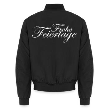 Frohe Feiertage - Unisex Bomberjacke - Schwarz - Hinten - AI Model Male 185 light (185cm)