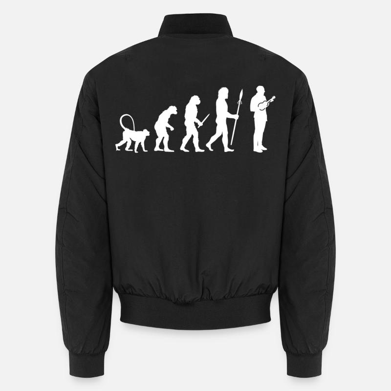 Development of the ukulele player - Unisex Bomber Jacket - black