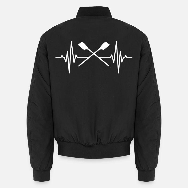 Rowing heartbeat - Unisex Bomber Jacket - black