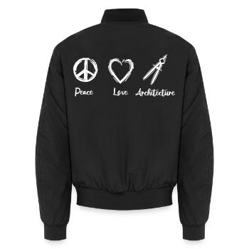 I love architecture - Unisex Bomber Jacket - black - Back - AI Model Male 185 light (185cm)