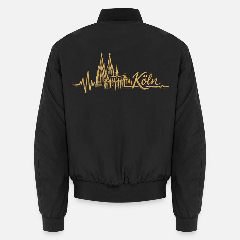 Köln Skyline Herzschlag Kölner Dom Ich Liebe Köln Unisex Bomberjacke