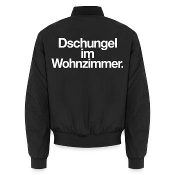 Dschungel im Wohnzimmer Spruch Pflanzen Motiv - Unisex Bomberjacke - Schwarz - Hinten - AI Model Male 185 light (185cm)