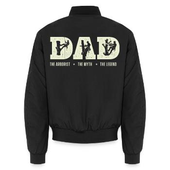 Der Arborist, die Legende – Lustiges Arborist-Geschenk - Unisex Bomberjacke - Schwarz - Hinten - AI Model Male 185 light (185cm)