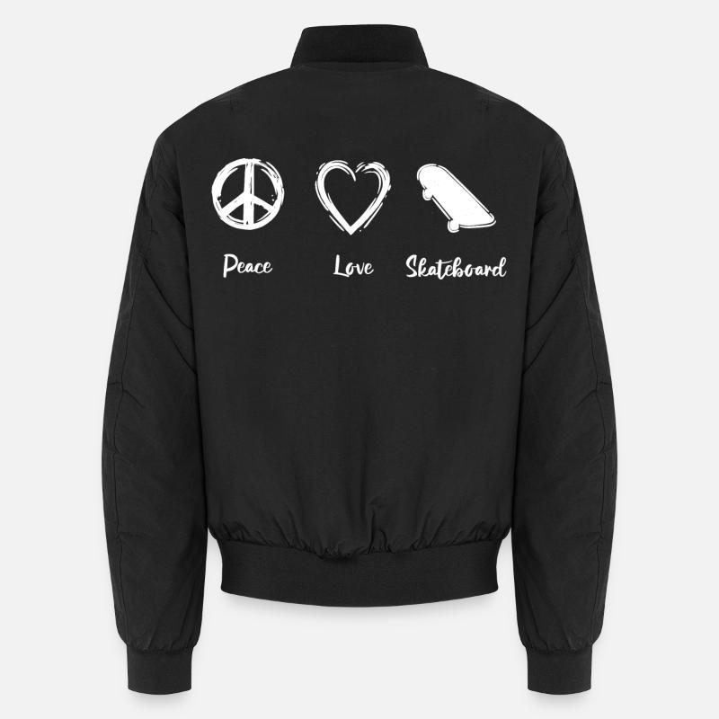 Peace Love Skateboard Unisex Bomberjacke