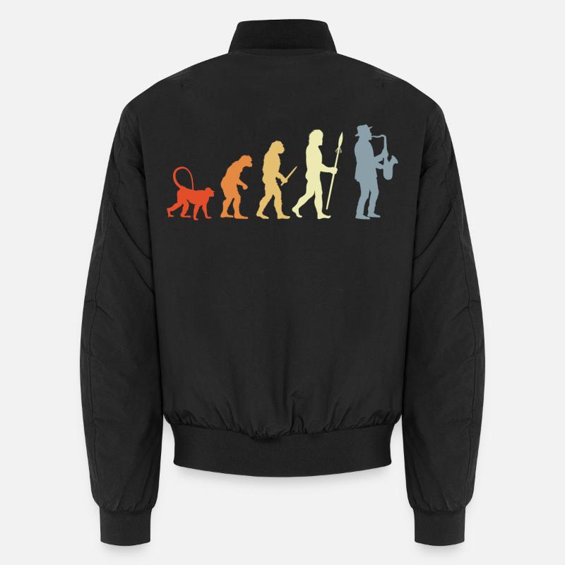 Saxophonist Evolution - Unisex Bomberjacke - Schwarz