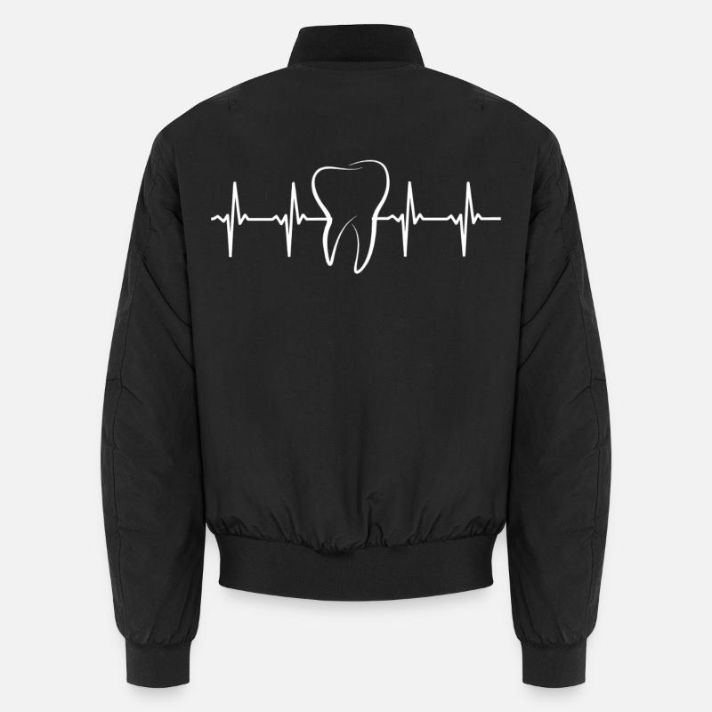 Zahnherz Puls Illustration - Unisex Bomberjacke - Schwarz