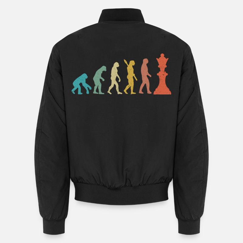 Evolution from Man to King Chess Humor Unisex Bomber Jacket