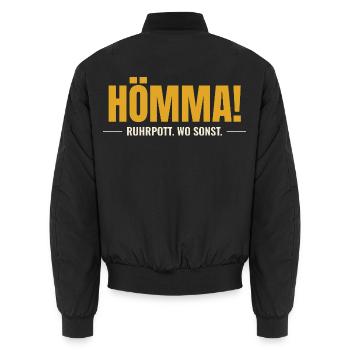 Hömma! Ruhrpott. Wo sonst. - Unisex Bomberjacke - Schwarz - Hinten - AI Model Male 185 light (185cm)