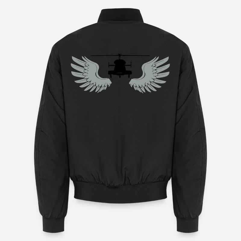 Helicopter with wings - Unisex Bomber Jacket - black