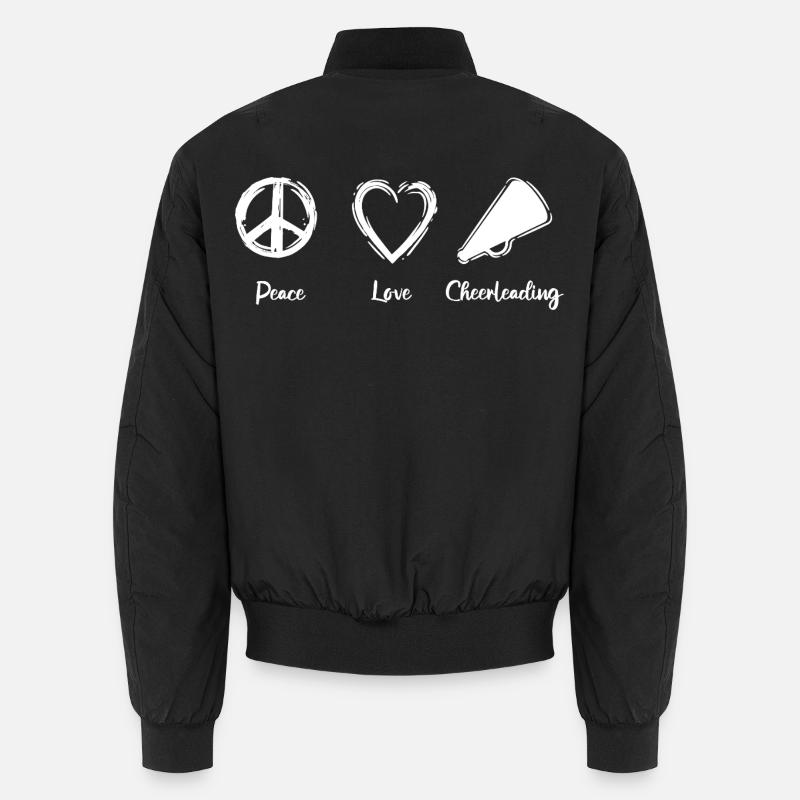 Peace Love Cheerleading - Unisex Bomberjacke - Schwarz