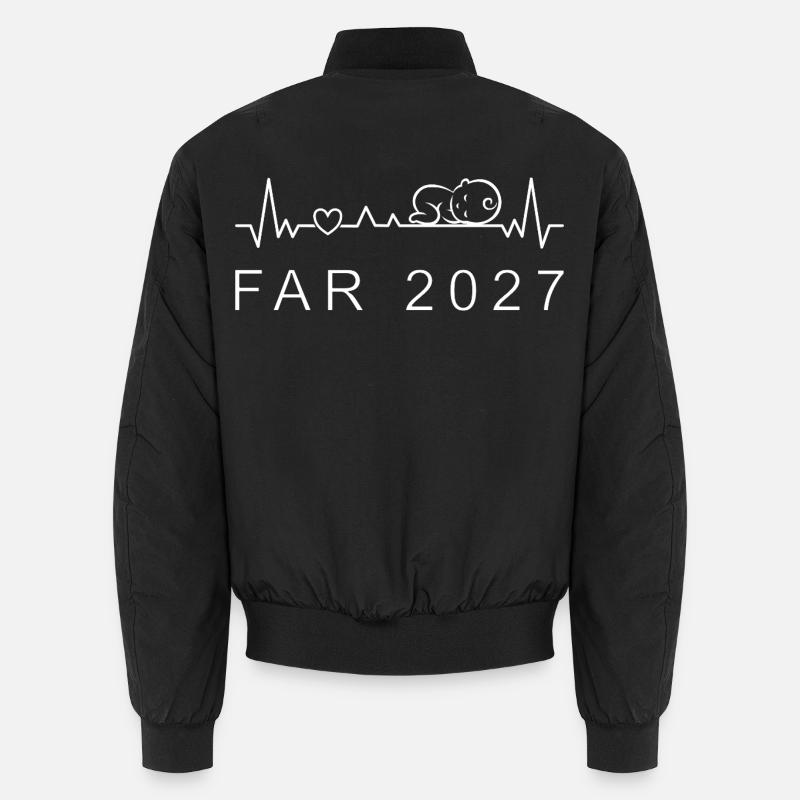 Dad 2027 Heartbeat Pregnancy Danish Unisex Bomber Jacket