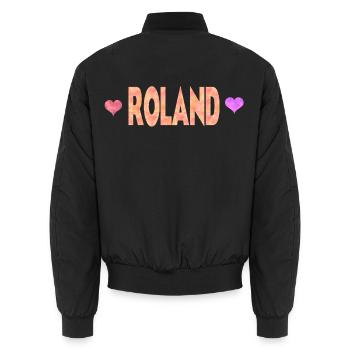 Roland - Unisex Bomberjacke - Schwarz - Hinten - AI Model Male 185 light (185cm)
