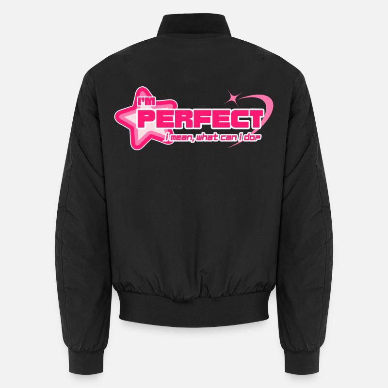 "I'm Perfect" – Y2K Girly Pink Statement Unisex Bomberjacke