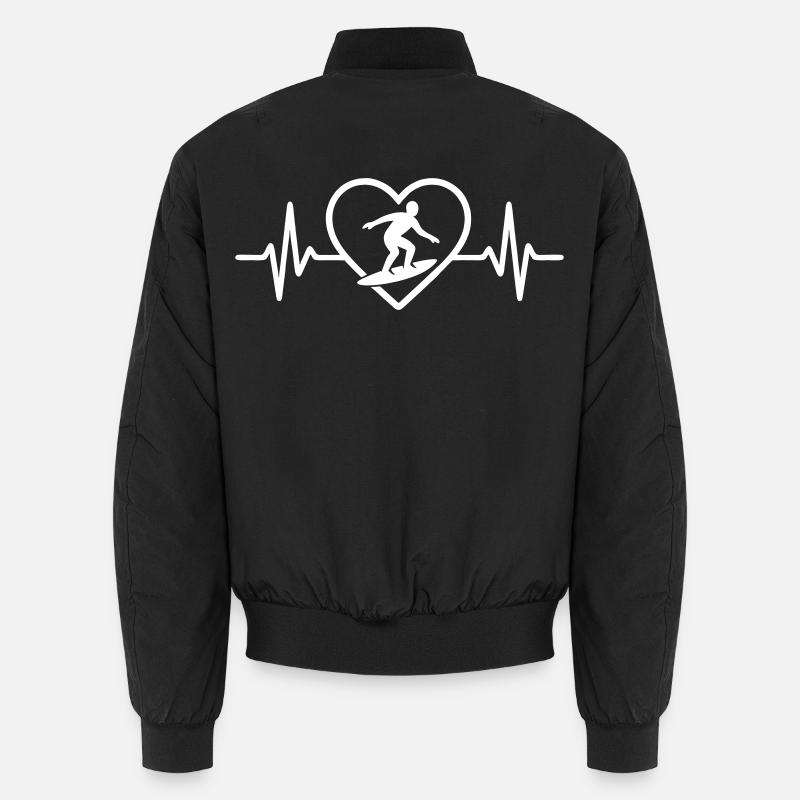 Herz-Surfen - Unisex Bomberjacke - Schwarz