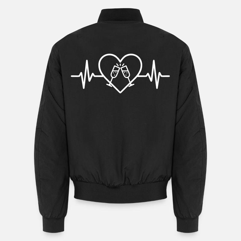 Sparkling flutes Brindisi heart bubbles - Unisex Bomber Jacket - black