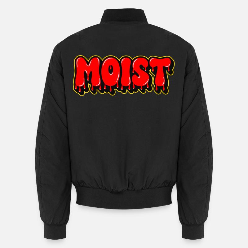 Moist Chunky Lettering Text - Unisex Bomber Jacket - black