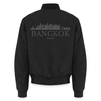 Bangkok, Thailand, Bangkok Skyline - Unisex Bomberjacke - Schwarz - Hinten - AI Model Male 185 light (185cm)