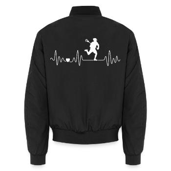 Lacrosse Herzschlag Für Lacrosse Sport Und Spieler - Unisex Bomberjacke - Schwarz - Hinten - AI Model Male 185 light (185cm)