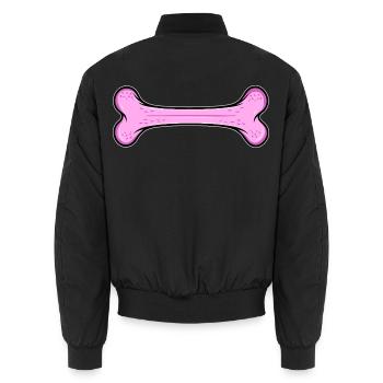 Pinkes Hundeknochen - Unisex Bomberjacke - Schwarz - Hinten - AI Model Male 185 light (185cm)