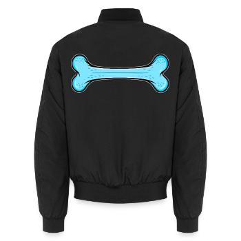 Blauer Hundknochen Comic - Unisex Bomberjacke - Schwarz - Hinten - AI Model Male 185 light (185cm)