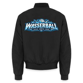 Wasserball Teamgeist Logo - Unisex Bomberjacke - Schwarz - Hinten - AI Model Male 185 light (185cm)