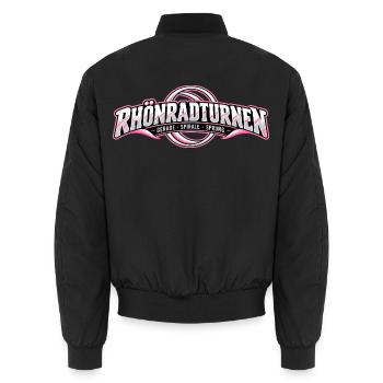 Rhönradturnen Neon Logo - Unisex Bomberjacke - Schwarz - Hinten - AI Model Male 185 light (185cm)