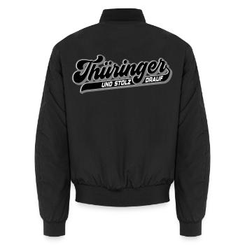 Thüringer und Stolz drauf | Farben änderbar - Unisex Bomberjacke - Schwarz - Hinten - AI Model Male 185 light (185cm)