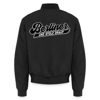 Berliner und Stolz drauf | Farben änderbar - Unisex Bomberjacke - Schwarz - Hinten - AI Model Male 185 light (185cm)
