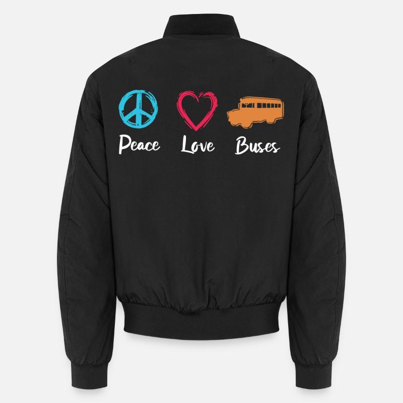 Peace Love Buses Unisex Bomberjacke
