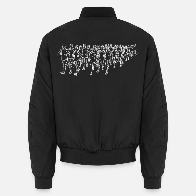 Runner Line Drawing Unisex Bomber Jacket