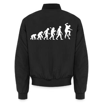 Skateboard Evolution Men's and Boys' Skatboarder - Unisex Bomber Jacket - black - Back - AI Model Male 185 light (185cm)
