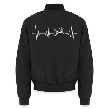 Heartbeat Controller - Unisex Bomberjacke - Schwarz - Hinten - AI Model Male 185 light (185cm)