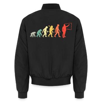 Retro Lehrer Evolution Für Lehrer und Professoren - Unisex Bomberjacke - Schwarz - Hinten - AI Model Male 185 light (185cm)