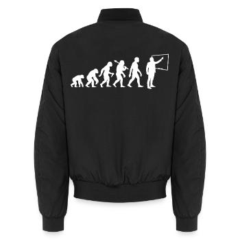 Lehrer Evolution Für Lehrer Professoren - Unisex Bomberjacke - Schwarz - Hinten - AI Model Male 185 light (185cm)