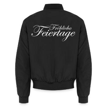 Fröhliche Feiertage - Unisex Bomberjacke - Schwarz - Hinten - AI Model Male 185 light (185cm)