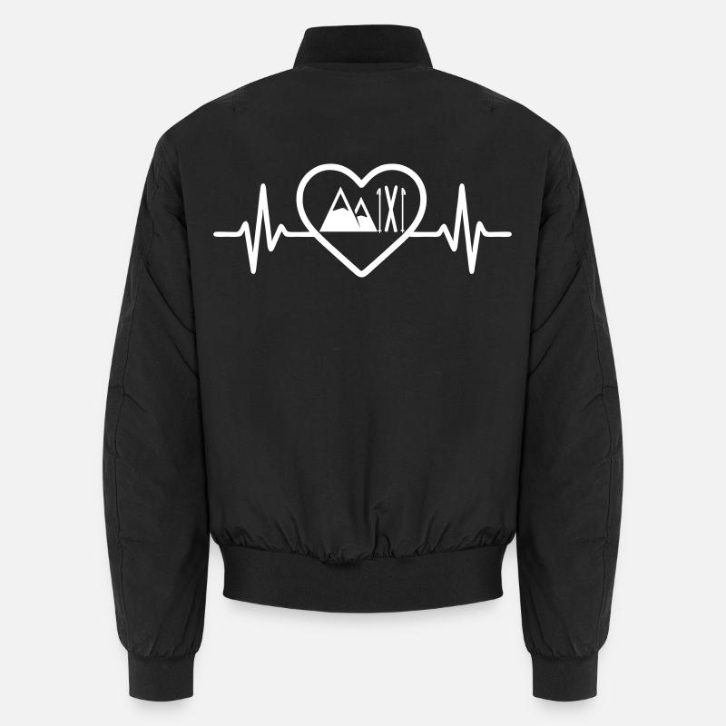 Ski Mountain Heart - Unisex Bomber Jacket - black