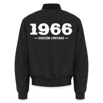 1966 Vintage Rétro Cadeau D'anniversaire - Bomber unisexe - noir - Dos - AI Model Male 185 light (185cm)