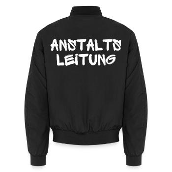 Anstaltsleitung - Unisex Bomberjacke - Schwarz - Hinten - AI Model Male 185 light (185cm)