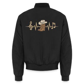 Line Dance Herzschlag Country Linedance Tanzen - Unisex Bomberjacke - Schwarz - Hinten - AI Model Male 185 light (185cm)