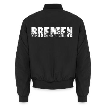 Bremen - Unisex Bomberjacke - Schwarz - Hinten - AI Model Male 185 light (185cm)