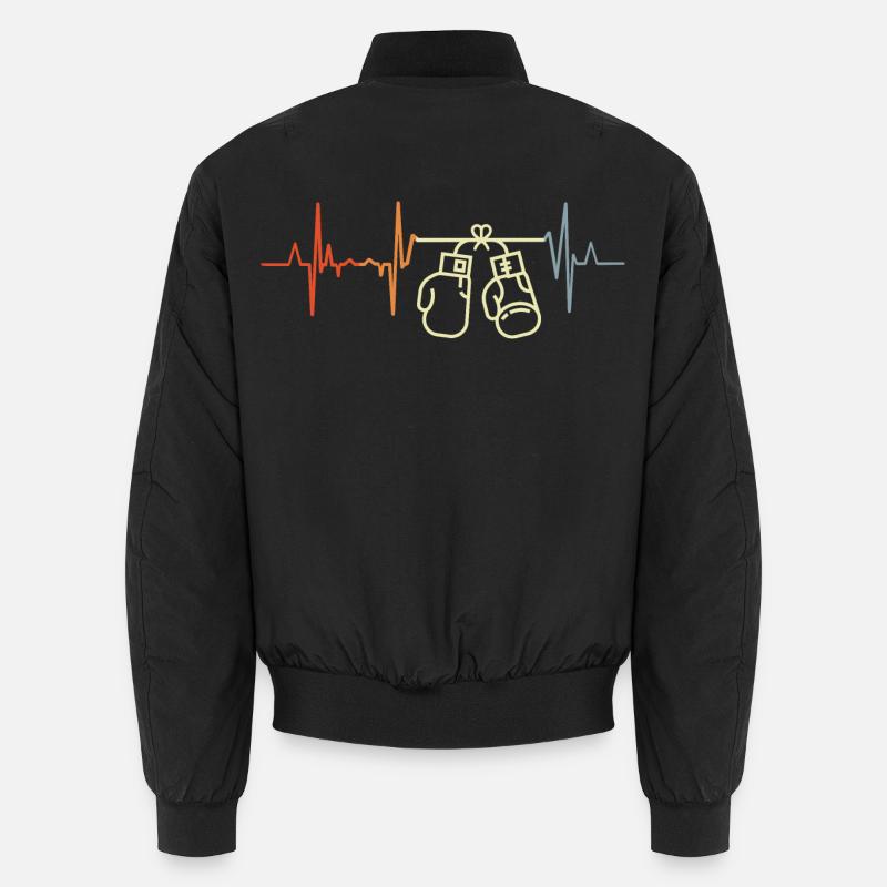 Vintage Boxer Cardiogram Unisex Bomber Jacket