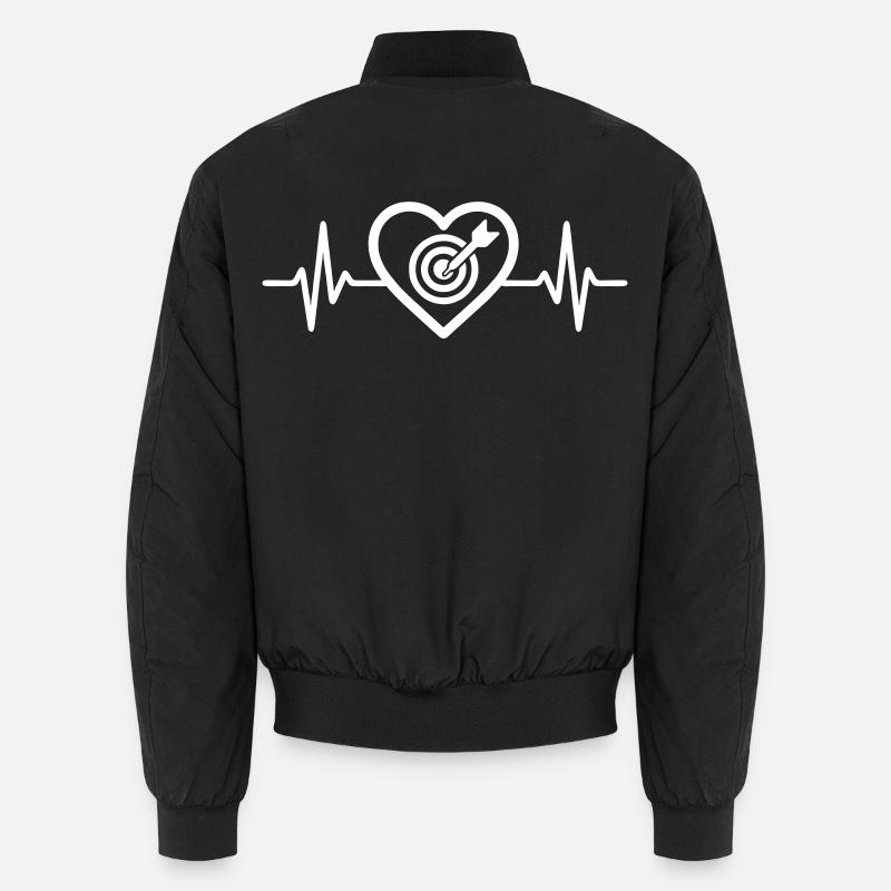 Heart Target Dartboard - Unisex Bomber Jacket - black