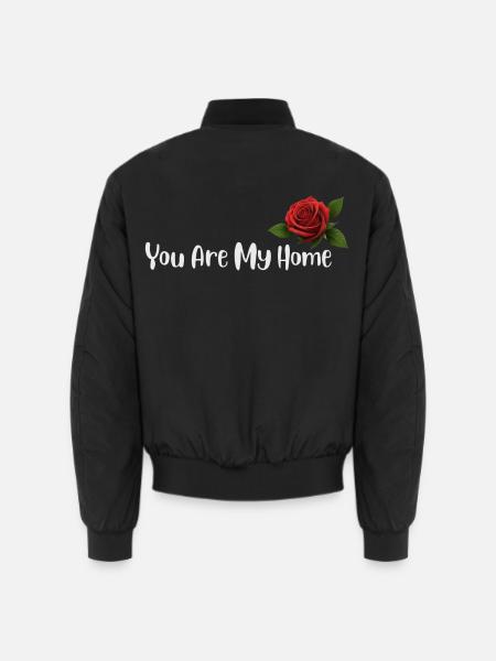 Du bist mein Zuhause, Rose - Unisex Bomberjacke - Schwarz